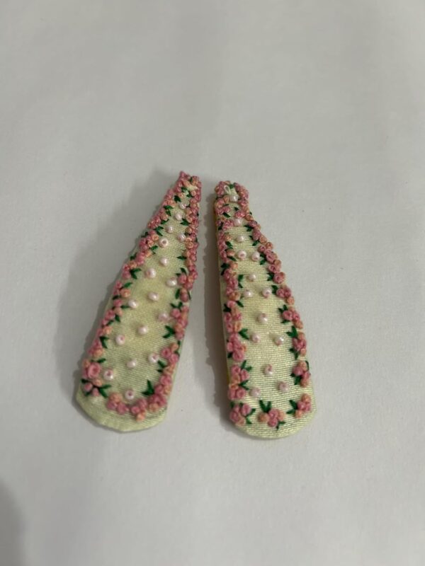 NilaMila Cool Hand Embroidered Clips Hair Clip Tic Tac Clip