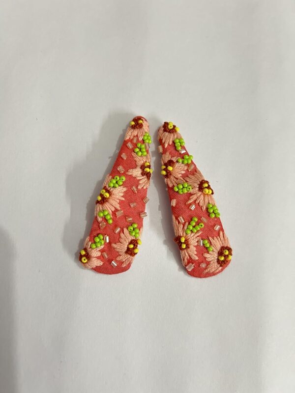 NilaMila Sunflower Hand Embroidered Clips Hair Clip Tic Tac Clip