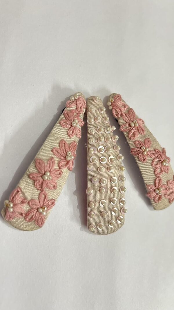 NilaMila Pastel Hand Embroidered Clips Hair Clip Tic Tac Clip