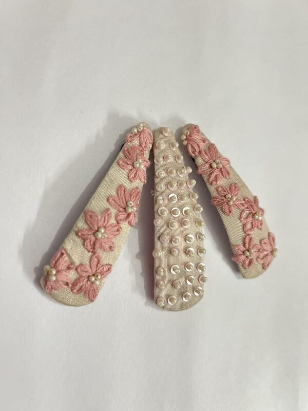 NilaMila Pastel Hand Embroidered Clips Hair Clip Tic Tac Clip