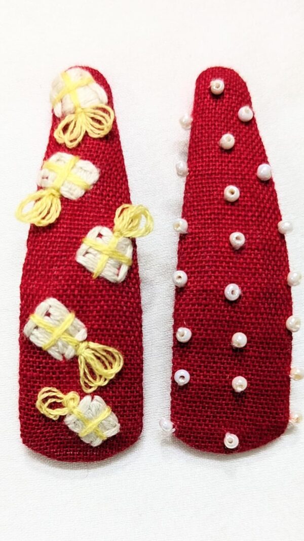 NilaMila Stunning Hand Embroidered Clips Hair Clip Tic Tac Clip