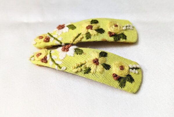 NilaMila Sunny Hand Embroidered Clips Hair Clip Tic Tac Clip