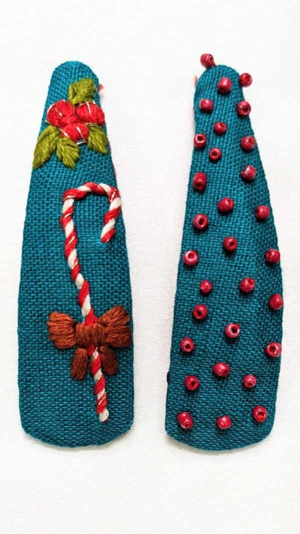 NilaMila Decent Hand Embroidered Clips Hair Clip Tic Tac Clip