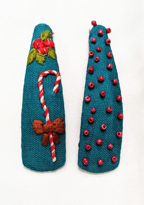 NilaMila Decent Hand Embroidered Clips Hair Clip Tic Tac Clip