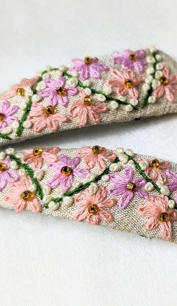 NilaMila Hand Embroidered Clips Hair Clip Tic Tac Clip