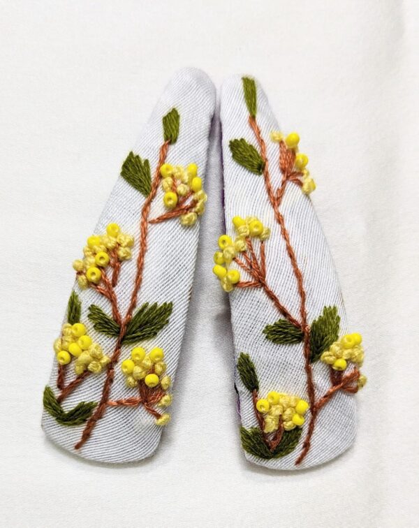 NilaMila Pretty Hand Embroidered Clips Hair Clip Tic Tac Clip