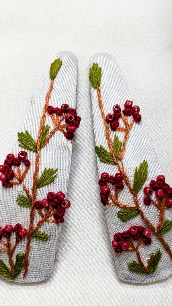 NilaMila Elegant Hand Embroidered Clips Hair Clip Tic Tac Clip