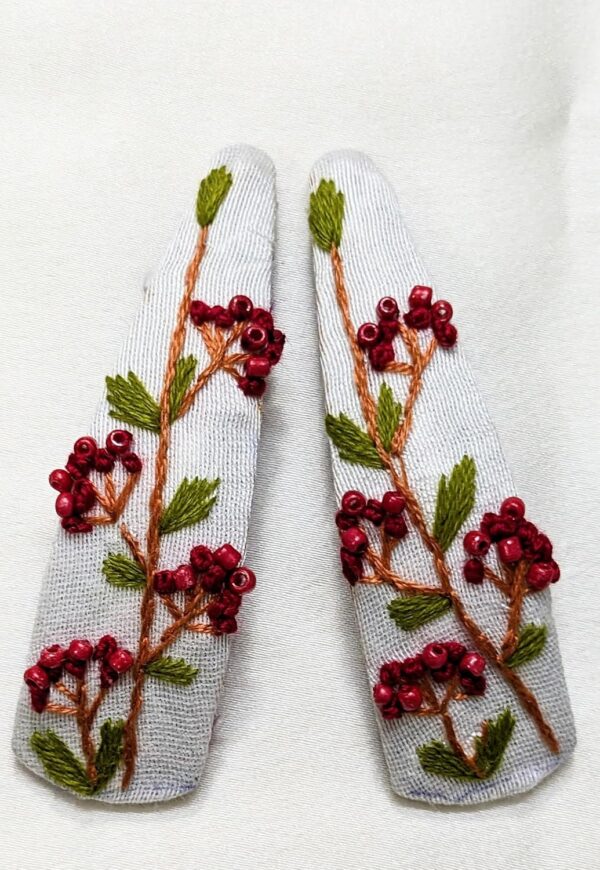 NilaMila Elegant Hand Embroidered Clips Hair Clip Tic Tac Clip