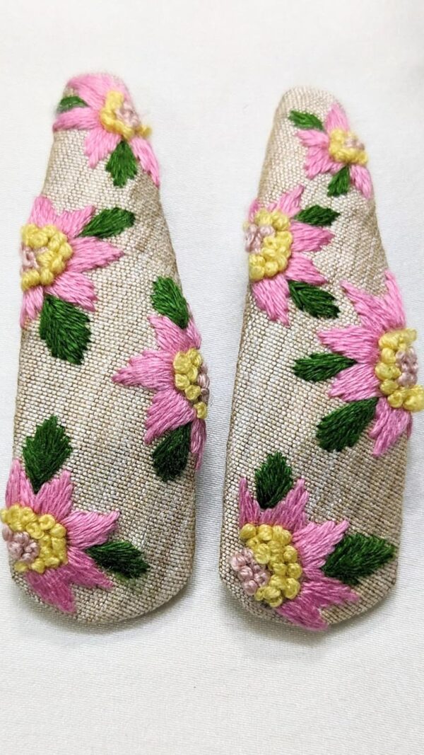 NilaMila Glamour Hand Embroidered Clips Hair Clip Tic Tac Clip