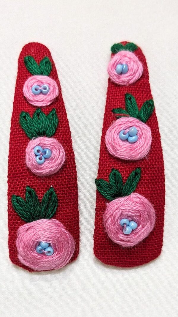 NilaMila Delicate Hand Embroidered Clips Hair Clip Tic Tac Clip