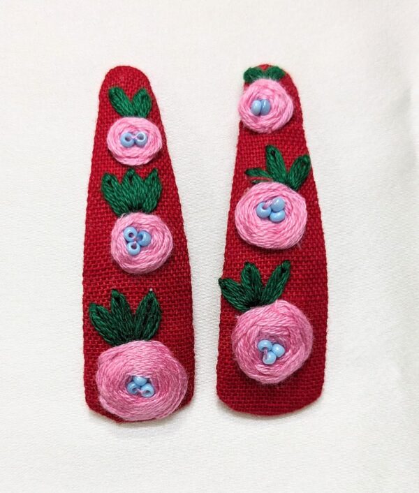 NilaMila Delicate Hand Embroidered Clips Hair Clip Tic Tac Clip